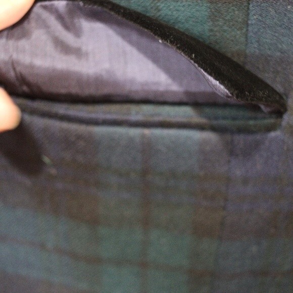 Collectible Gold by Giorgio Sant’Angelo Green Plaid Wool Vest Velvet Trim M - Picture 6 of 10